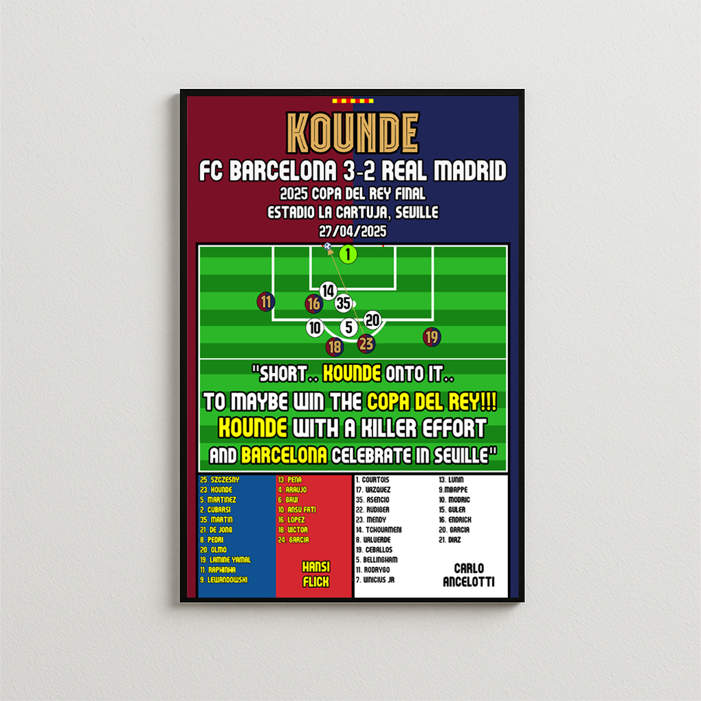 Jules Kounde vs Real Madrid - Copa Del Rey Final 2025.